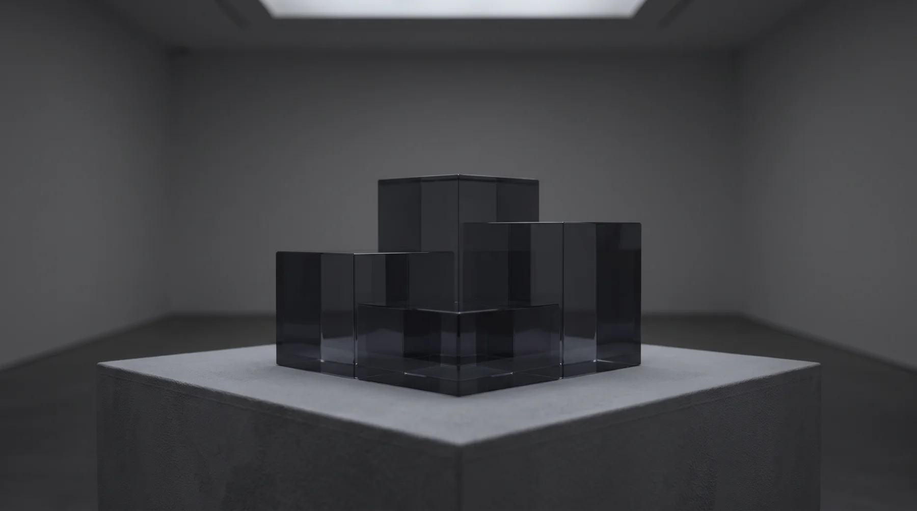 Abstract stepped charcoal blocks suggesting a price ladder